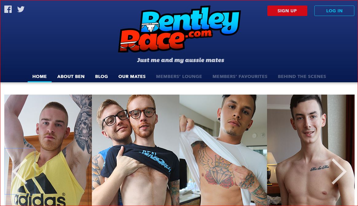 BentleyRaceHonestGayPornSiteReviewHomePage - Bentley Race gay porn site 4 star review
