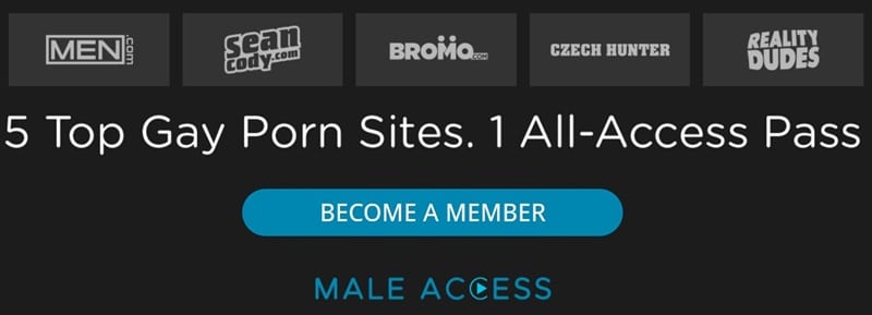 5 hot Gay Porn Sites in 1 all access network membership vert 4 - Hairy chested muscle hunks fucking Brogan’s huge thick dick pounds Caden bareback asshole